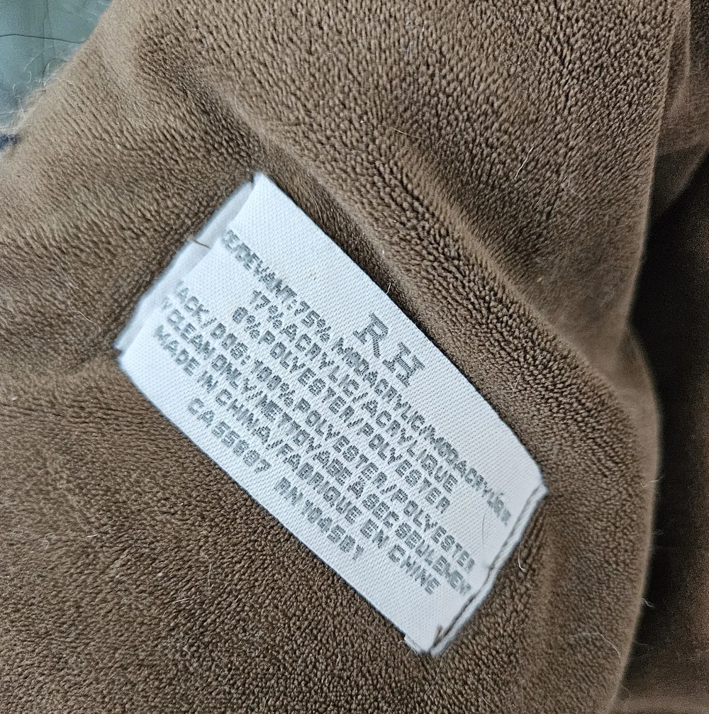 Restoration Hardware Luxurious Faux Fur Throw in Brown and Cream